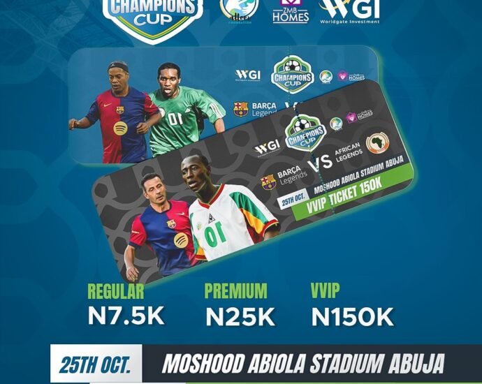 20 Days to Go: Rush Begins, as Ticket Sales Open for Barça Legends vs African Legends Clash in Abuja