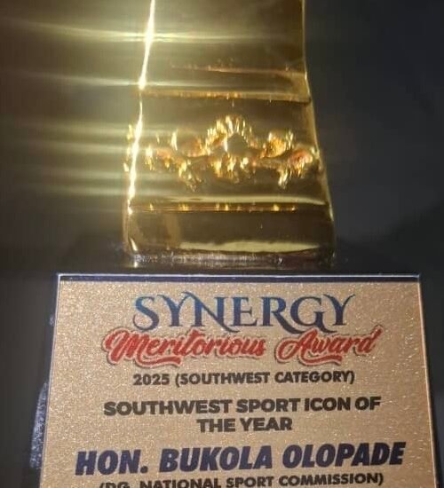 NSC DG Hon. Bukola Olopade Awarded Southwest Sports Icon of the Year at 2025 Synergy Meritorious Award