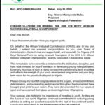 CAVB President Congratulates Nigeria on Winning 2026 U18 Boys African Nations Volleyball Championship