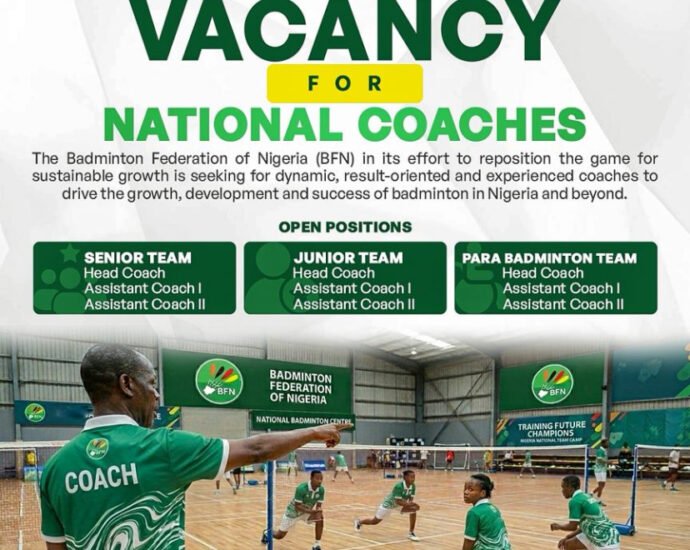 Badminton Federation of Nigeria Opens Applications for National Coaching Positions